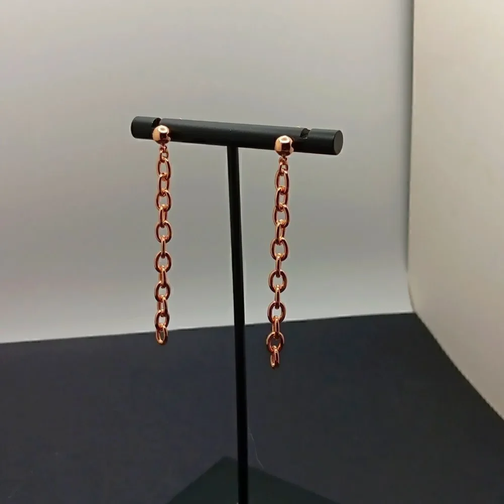 New‎ Dozzior Gold Tone Chain Link Earrings Dozzior New With Box